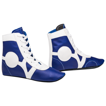 Купить Обувь для самбо SM-0102, кожа, синий Rusco в Павлове 